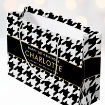 Big Houndstooth Birthday valfri 50:e vit ålder