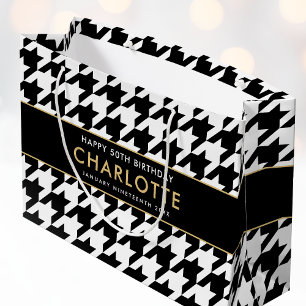 Big Houndstooth Birthday valfri 50:e vit ålder