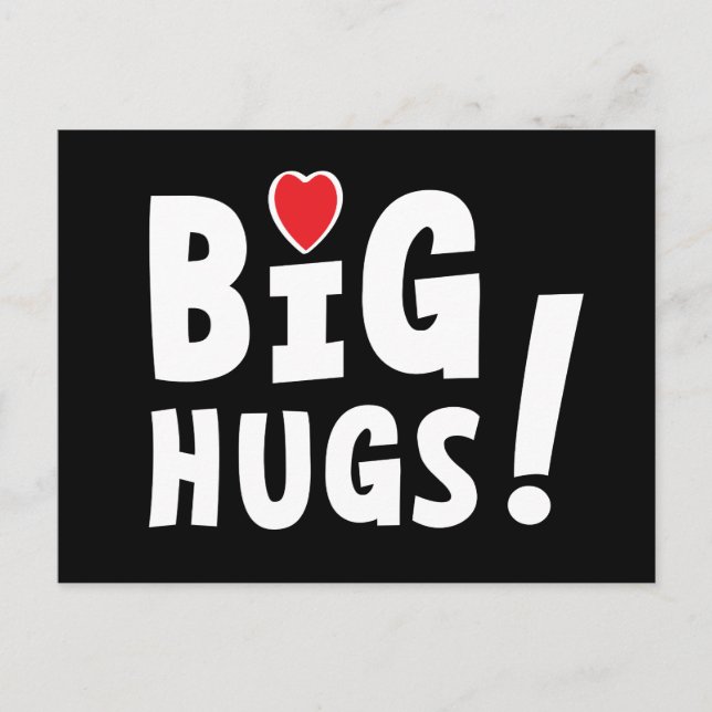 Big hug. Beterschapskaart of voor Valentijnsdag Helg Vykort (Framsida)