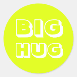 Big Hug, chartreuse vit Runt Klistermärke