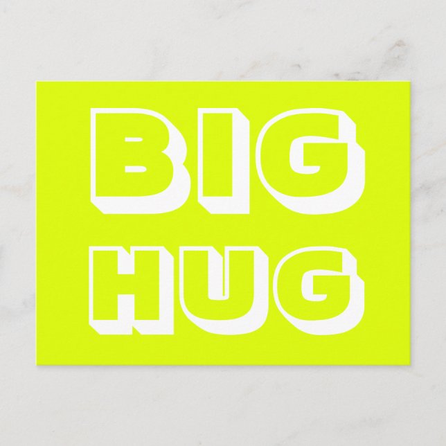 Big Hug, chartreuse vit Vykort (Framsida)