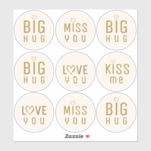 Big Hug och Miss You och Kiss Me-etiketter Klistermärken