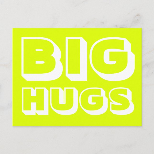 Big Hugs, chartreuse vit Vykort (Framsida)