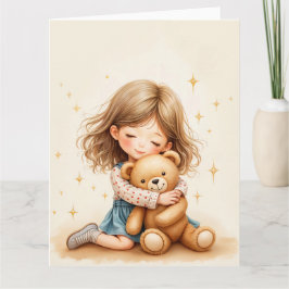 Big Hugs - Cute Girl Hugger Nalle Kort