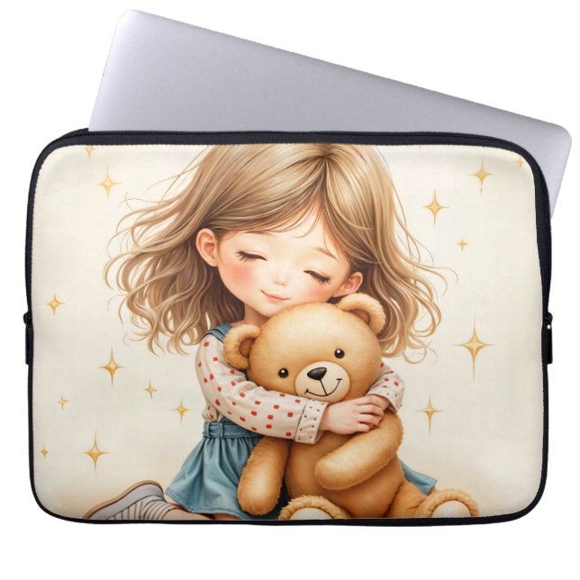 Big Hugs - Cute Girl Hugger Nalle Laptop Fodral (Framsidan)