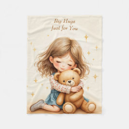 Big Hugs Cute Girl Hugger Nalle Papprare Lakan Fleecefilt