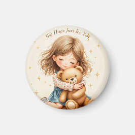 Big Hugs Cute Girl Hugger Nalle Papprare Lakan Magnet