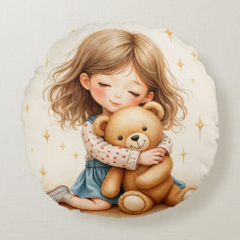 Big Hugs Cute Girl Hugger Nalle Papprare Lakan Rund Kudde
