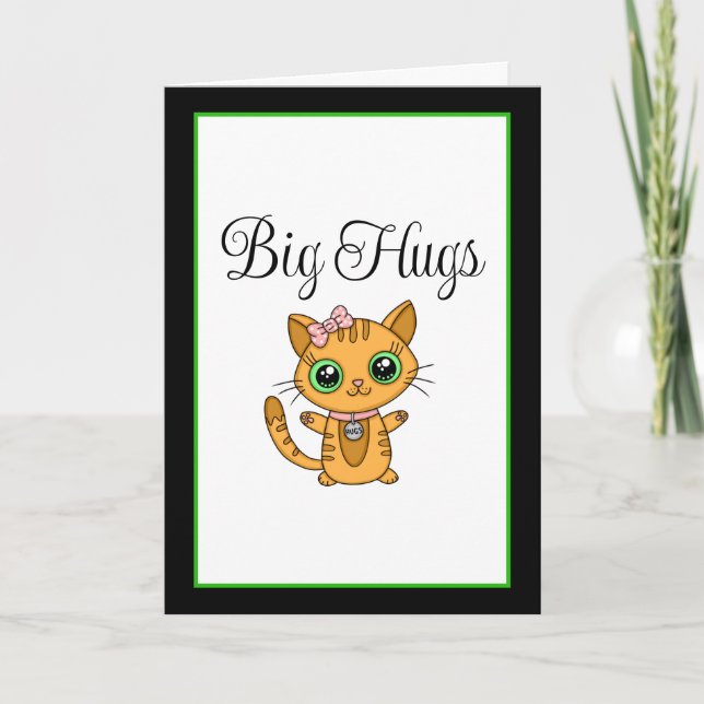 Big Hugs | Cute Orange Cat | Vänskap-kort Kort (Framsida)