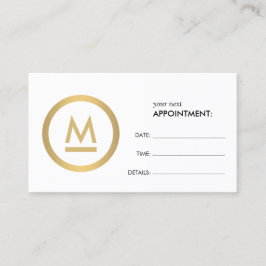 Big Initial Modern Monogram-avtalskort Tidsbeställning Kort