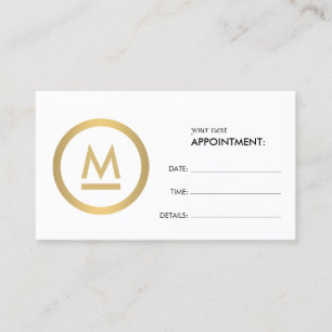 Big Initial Modern Monogram-avtalskort Tidsbeställning Kort
