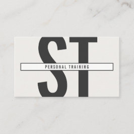 Big Initialer Monogram i Grått och Black Visitkort