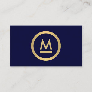 Big Initiative Modern Monogram i Faux Guld på mari Visitkort