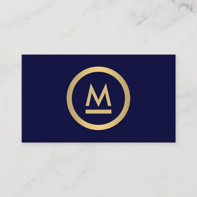 Big Initiative Modern Monogram i Faux Guld på mari Visitkort (Framsida)