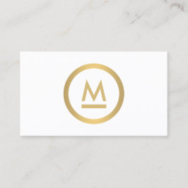 Big Initiative Modern Monogram i Faux Guld på Whit Visitkort