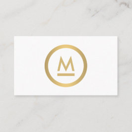 Big Initiative Modern Monogram i Faux Guld på Whit Visitkort