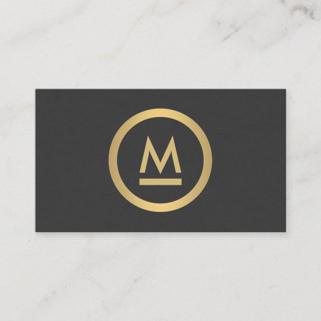 Big Initiative Modern Monogram i Faux Guld Visitkort (Framsida)