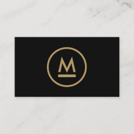 Big Initiative Modern Monogram i Guld på Black Visitkort