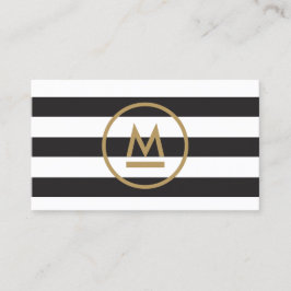 Big Initiative Modern Monogram på fet Rand Visitkort