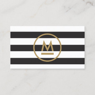 Big Initiative Modern Monogram på fet Rand Visitkort