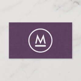 Big Initiative Modern Monogram på Lila Linen Visitkort
