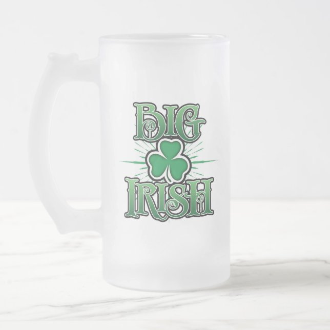 Big Irish Frosted Glass Beer Mugg (Vänster)