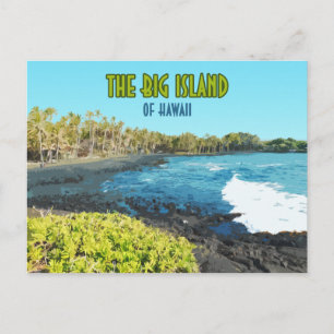 Big Island Hawaii Punalu'u Beach Vintage Vykort