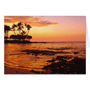 Big Island, Hawaii. Solnedgång, Big Island Hawaii. Hälsningskort