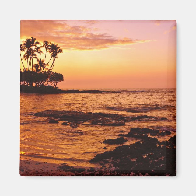 Big Island, Hawaii. Solnedgång, Big Island Hawaii. Magnet (Framsidan)