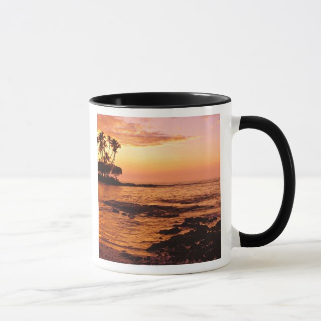 Big Island, Hawaii. Solnedgång, Big Island Hawaii. Mugg (Höger)