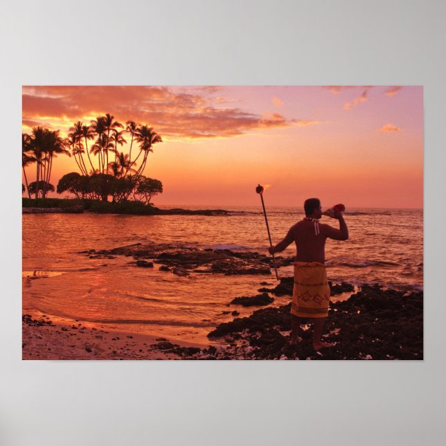 Big Island, Hawaii. Sunset, Big Island Hawaii. Poster (Framsidan)