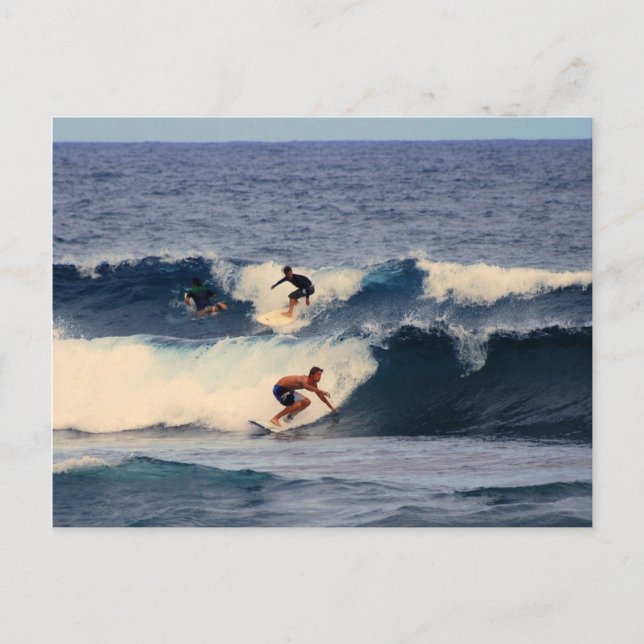 Big Island Hawaii Surfers Postcard Vykort (Framsida)