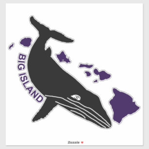 Big Island - Lila Hawaii Islands Humpback Klistermärken