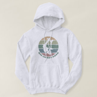 Big Island Pond NH Vintage Retro Sjö Emblem Hoodie