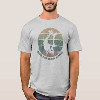 Big Island Pond Vintage Retro Dammiga Gröna T Shirt