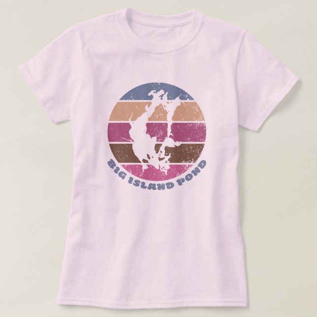 Big Island Pond Vintage Retro Pinks T Shirt (Design framsida)