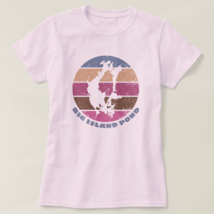 Big Island Pond Vintage Retro Rosa Nyanser T Shirt