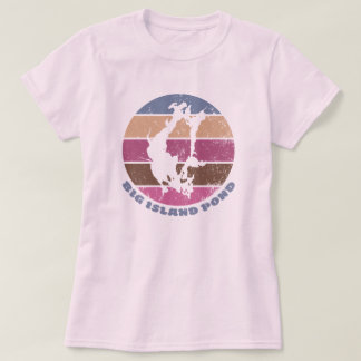 Big Island Pond Vintage Retro Rosa Nyanser T Shirt
