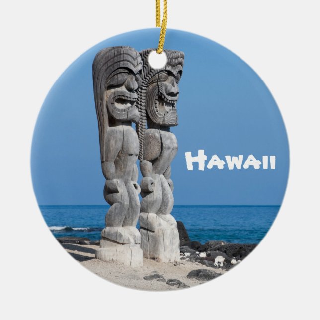 Big Island Tiki Keepsaké Julgransprydnad Keramik (Framsidan)