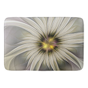 Big Ivory Flower, Abstrakt Modern Fractal Art Badrumsmatta