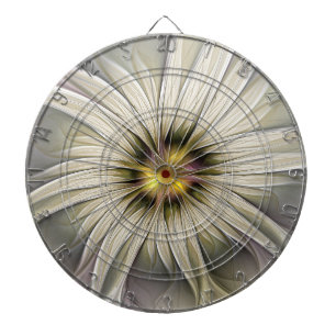 Big Ivory Flower, Abstrakt Modern Fractal Art Darttavla