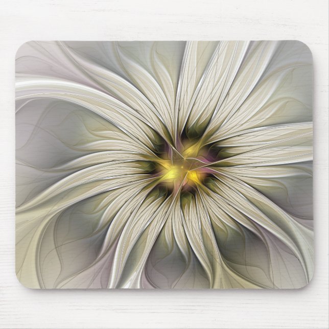Big Ivory Flower, Abstrakt Modern Fractal Art Musmatta (Framsidan)