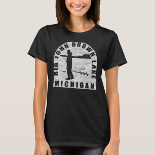 Big John Brown Sjö Ice Fishing Michigan T Shirt