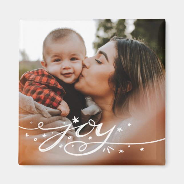 Big Joy Hand Lettered Helgdag Photo Magnet (Framsidan)