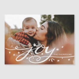 Big Joy Hand Lettered Photo Helgdag Card Magnetisk Inbjudningskort