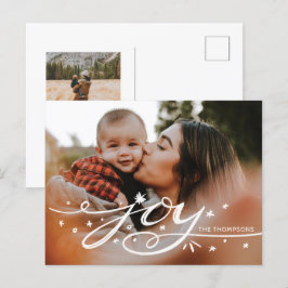 Big Joy Hand Lettered Photo Helgdag-vykort Vykort