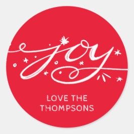 Big Joy Hand Lettered Red Runt Klistermärke