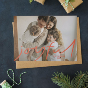 Big Joy Helgdag Photo Card - rött Kort