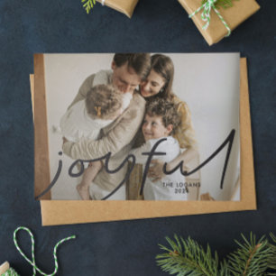 Big Joy Helgdag Photo Card - svart Kort