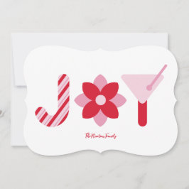 Big Joy Red and Pink Holiday Card Inbjudningar